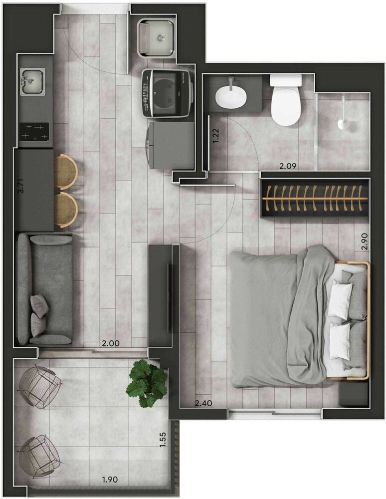 Apartamento, 2 quartos, 36 m² - Foto 5