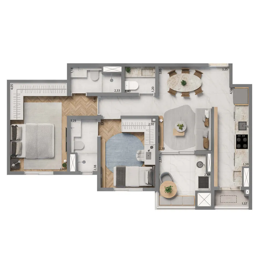 Apartamento, 2 quartos, 53 m² - Foto 11