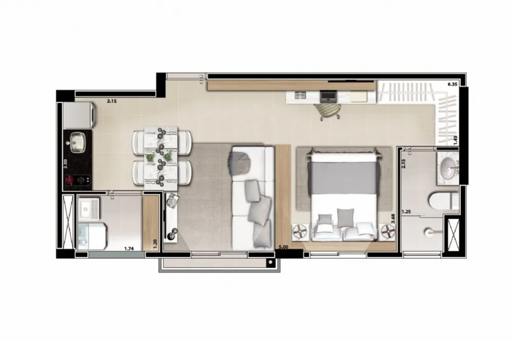 Apartamento, 1 quarto, 35 m² - Foto 8