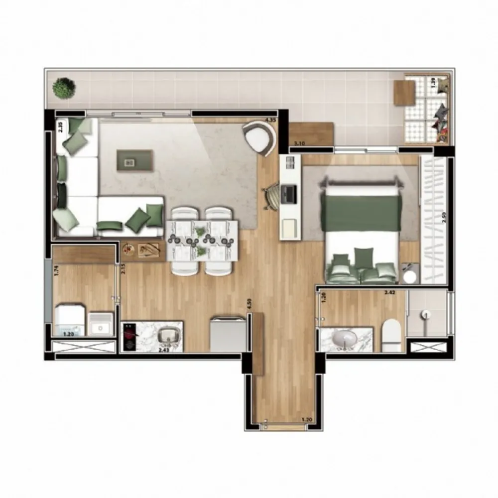 Apartamento, 1 quarto, 35 m² - Foto 10