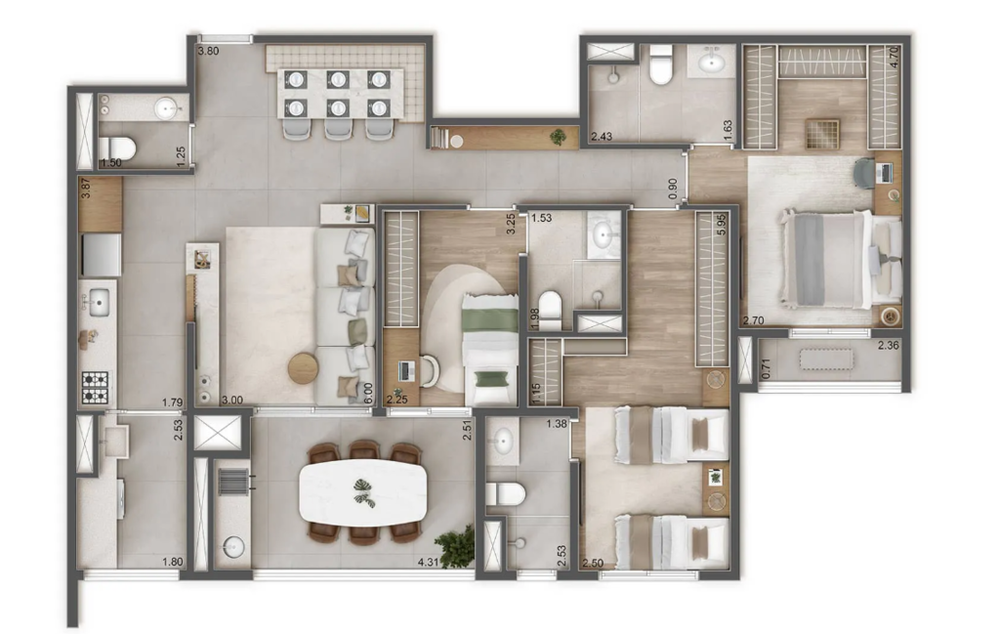 Apartamento, 4 quartos, 132 m² - Foto 9