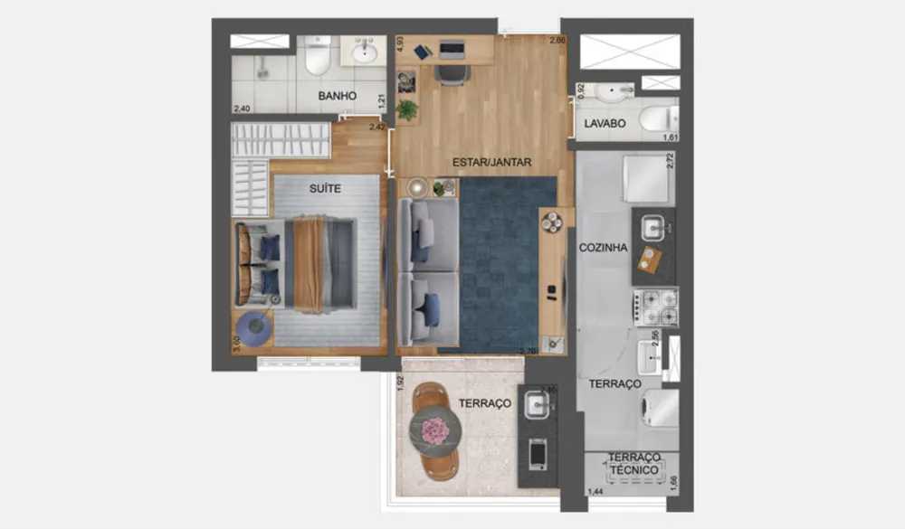 Apartamento, 1 quarto, 59 m² - Foto 8