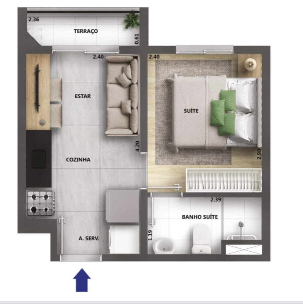 Apartamento, 1 quarto, 24 m² - Foto 8