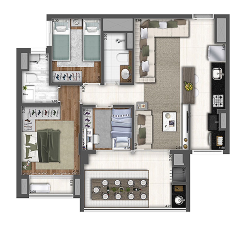 Apartamento, 2 quartos, 62 m² - Foto 7