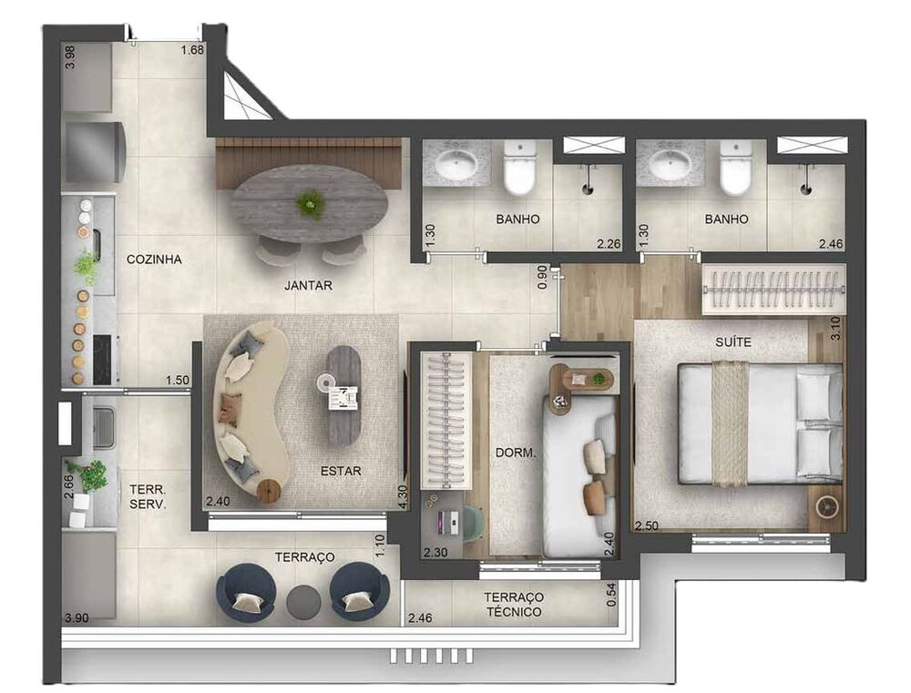Apartamento à venda com 2 quartos, 55m² - Foto 7