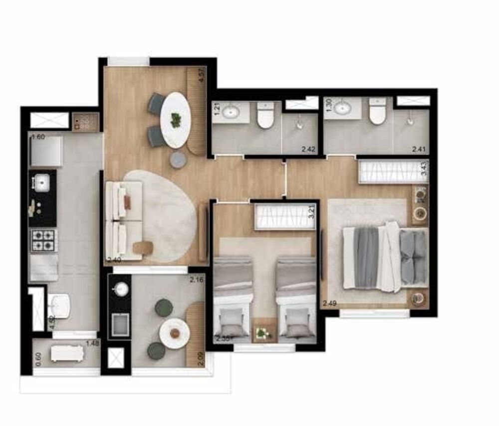 Apartamento, 3 quartos, 99 m² - Foto 9