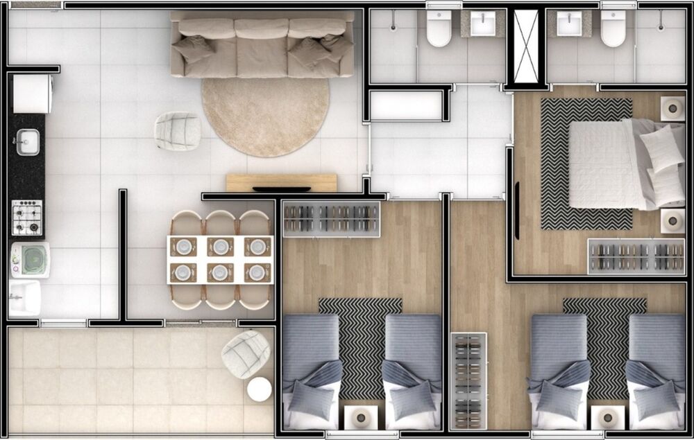 Apartamento, 3 quartos, 80 m² - Foto 2