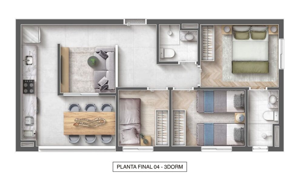 Apartamento, 3 quartos, 53 m² - Foto 4