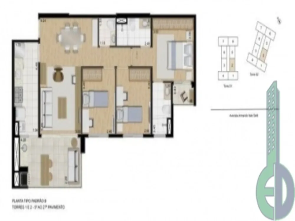 Apartamento, 2 quartos, 93 m² - Foto 2