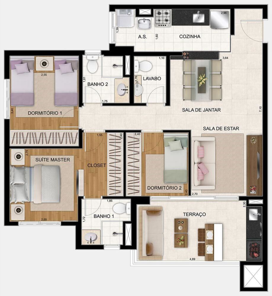 Apartamento, 3 quartos, 106 m² - Foto 4