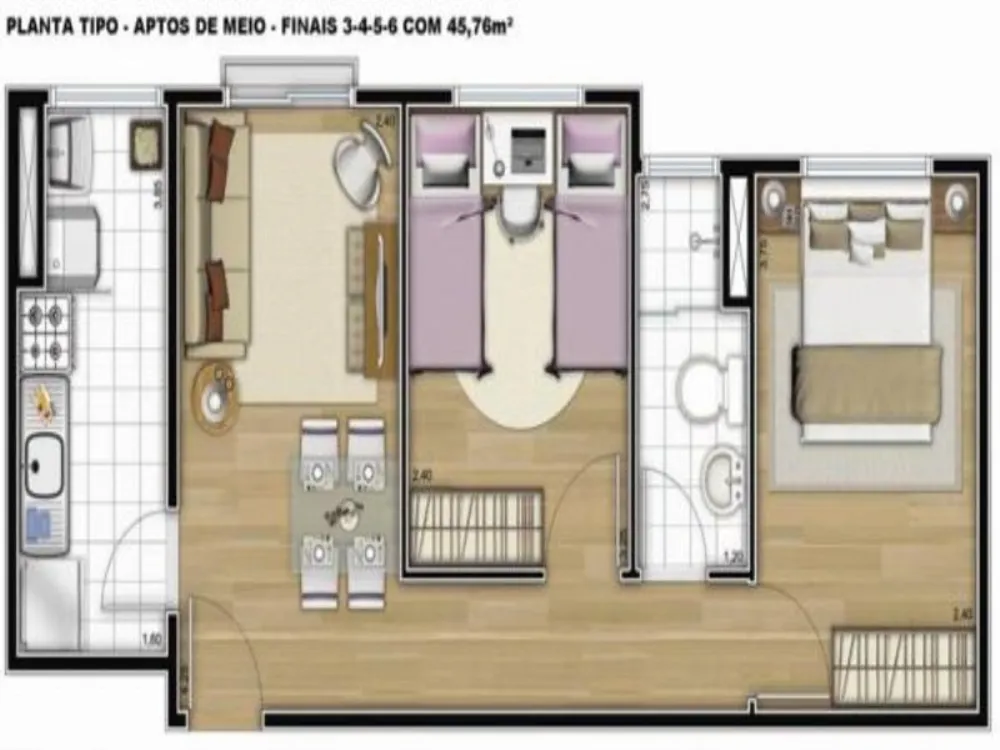 Apartamento, 2 quartos, 43 m² - Foto 8