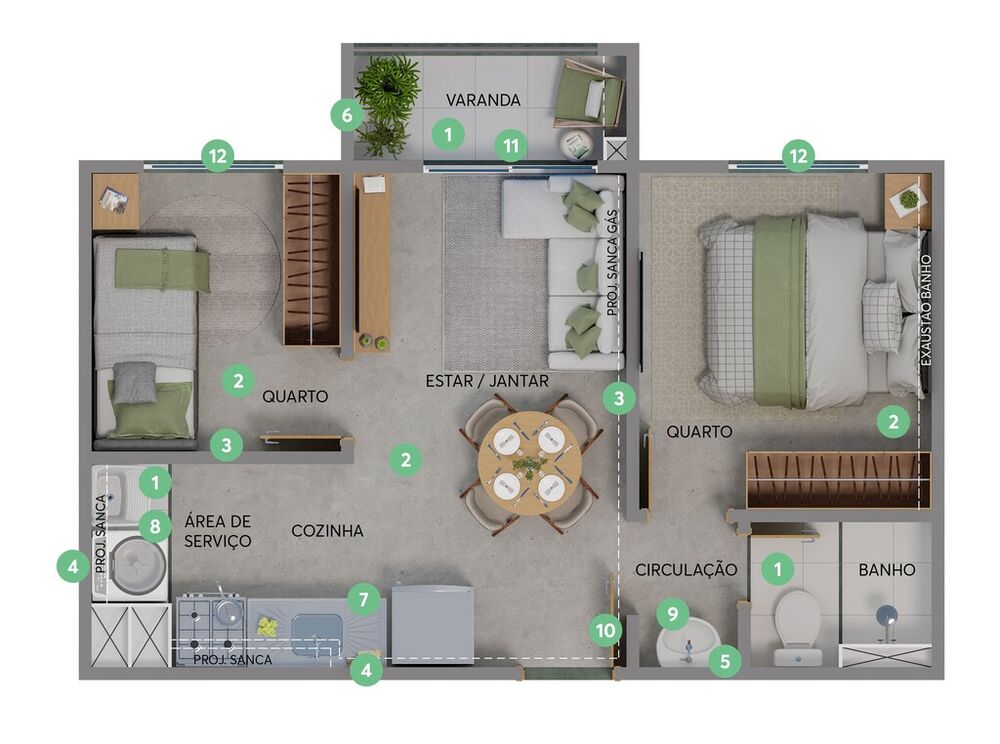 Apartamento à venda com 2 quartos, 34m² - Foto 11