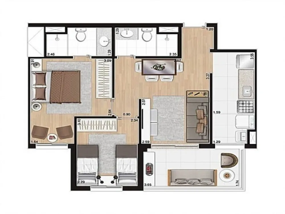 Apartamento, 2 quartos, 62 m² - Foto 12