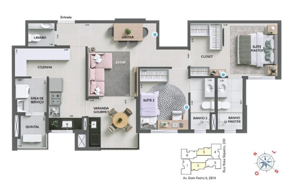 Apartamento, 3 quartos, 91 m² - Foto 1