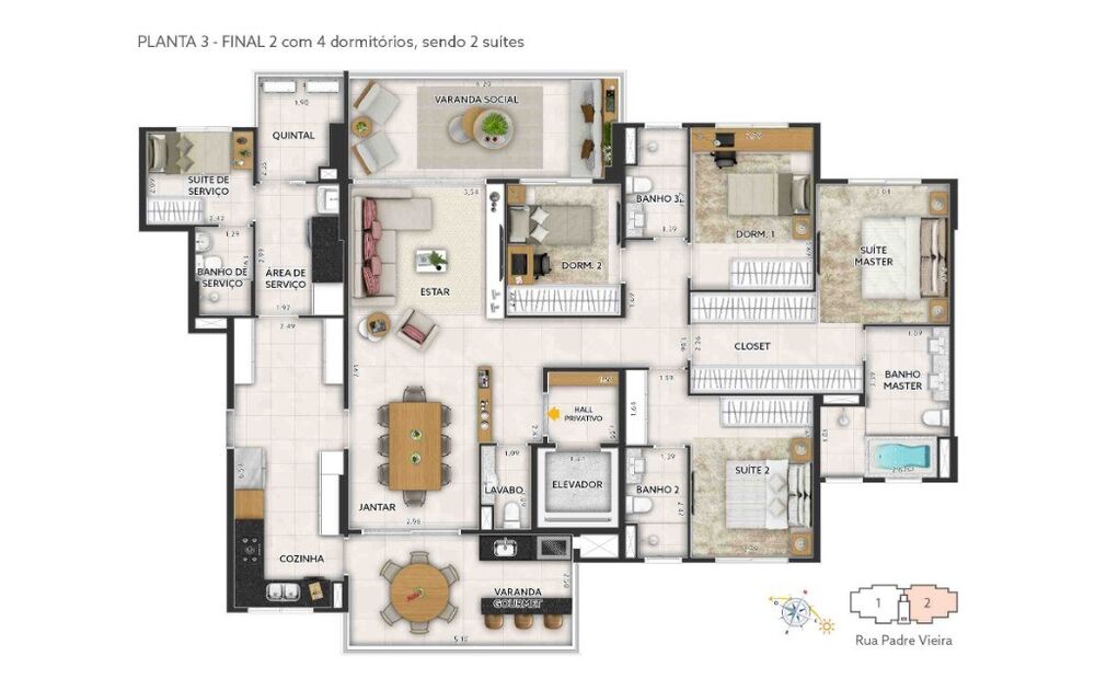 Apartamento, 4 quartos, 185 m² - Foto 2
