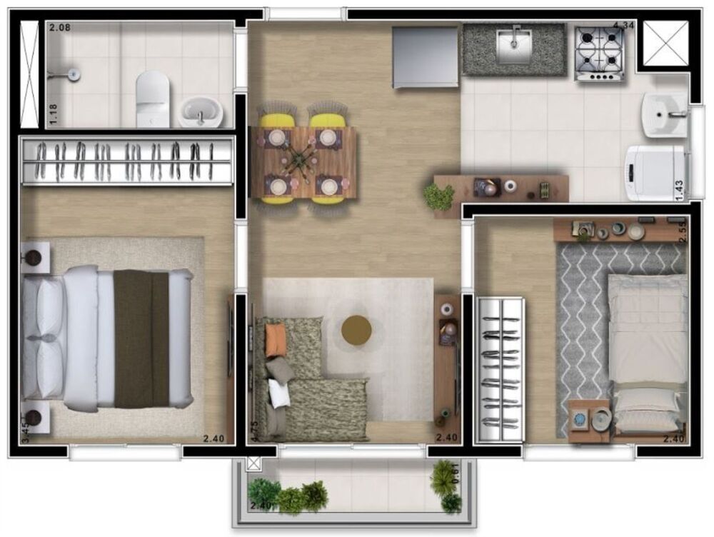 Apartamento, 2 quartos, 39 m² - Foto 19