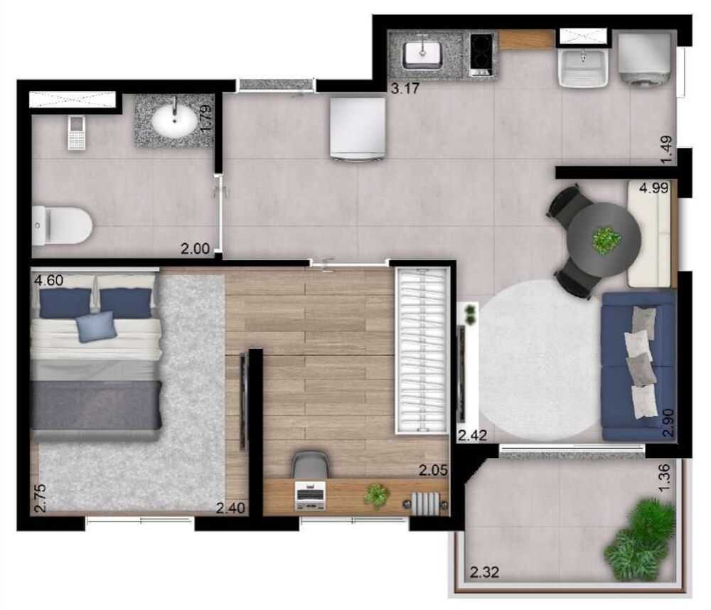 Apartamento, 1 quarto, 40 m² - Foto 1