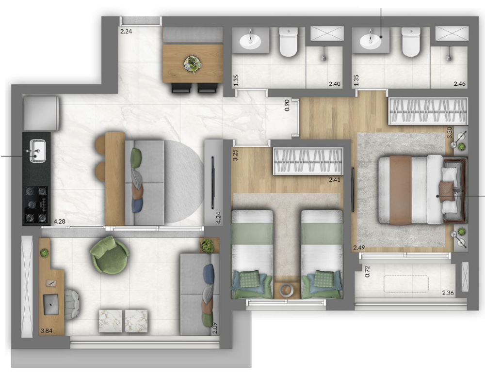 Apartamento à venda com 2 quartos, 62m² - Foto 4