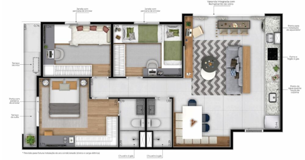 Apartamento, 3 quartos, 70 m² - Foto 4