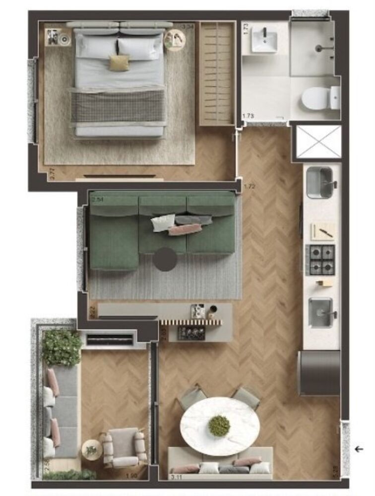 Apartamento, 2 quartos, 37 m² - Foto 5