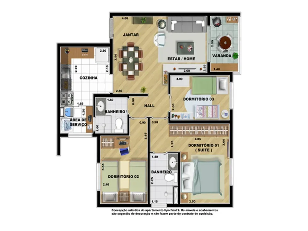 Apartamento, 3 quartos, 70 m² - Foto 7