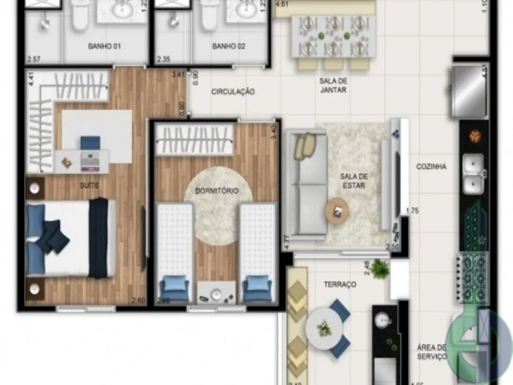 Apartamento, 2 quartos, 68 m² - Foto 7