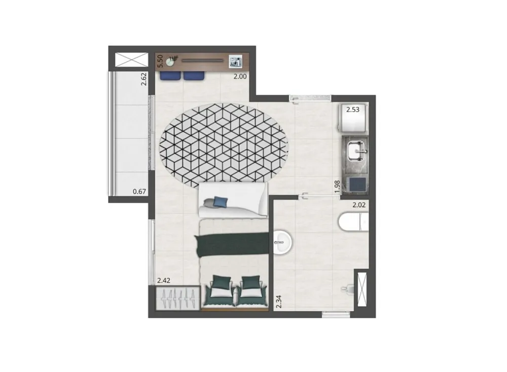 Apartamento, 2 quartos, 35 m² - Foto 9