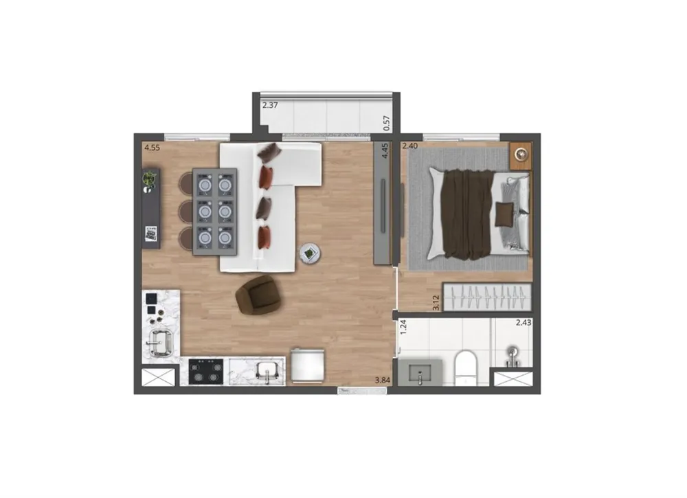 Apartamento, 2 quartos, 35 m² - Foto 8