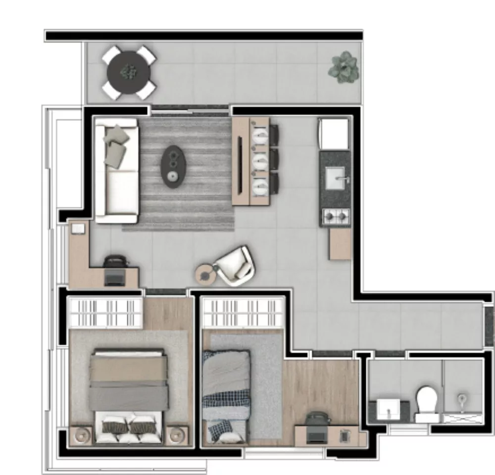 Apartamento, 2 quartos, 41 m² - Foto 3