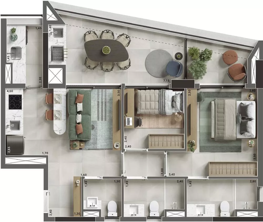 Apartamento, 2 quartos, 88 m² - Foto 1