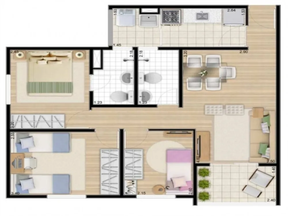 Apartamento, 2 quartos, 45 m² - Foto 7