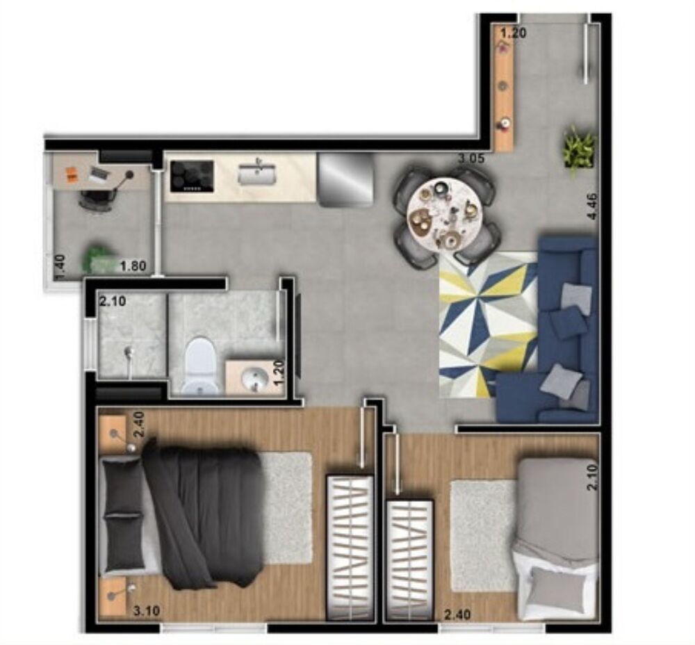 Apartamento, 3 quartos, 52 m² - Foto 10