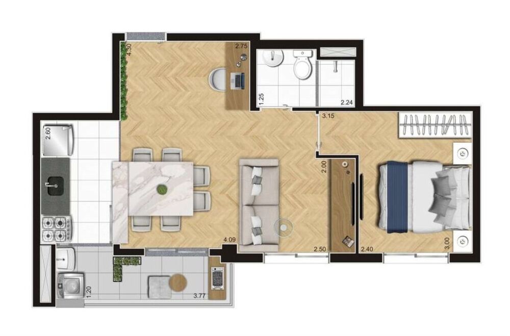 Apartamento, 2 quartos, 39 m² - Foto 7
