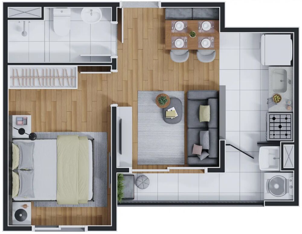 Apartamento, 1 quarto, 29 m² - Foto 1
