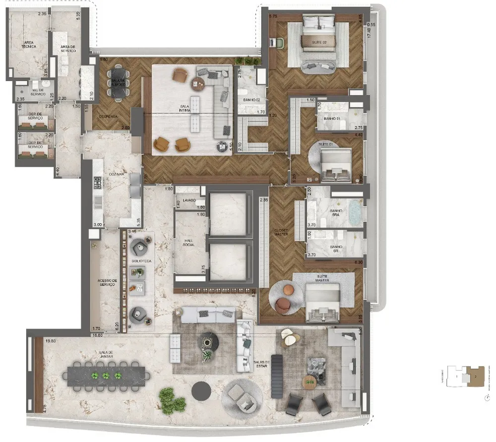 Apartamento, 4 quartos, 404 m² - Foto 1