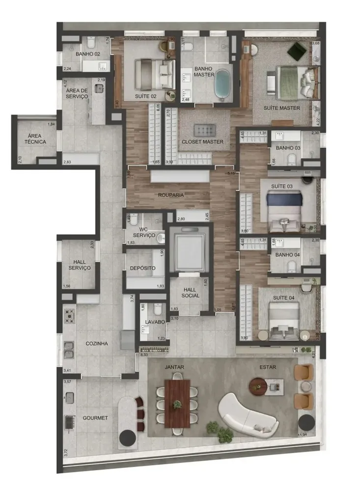 Cobertura, 4 quartos, 484 m² - Foto 7