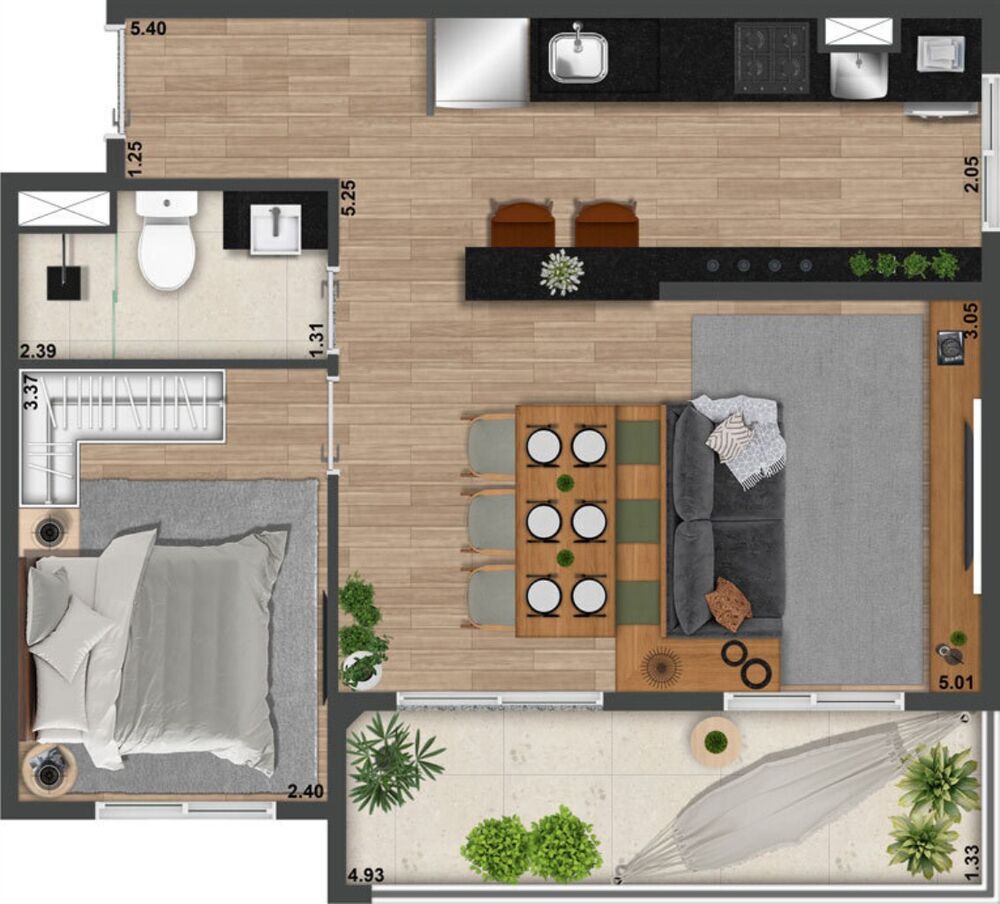 Apartamento, 1 quarto, 52 m² - Foto 4
