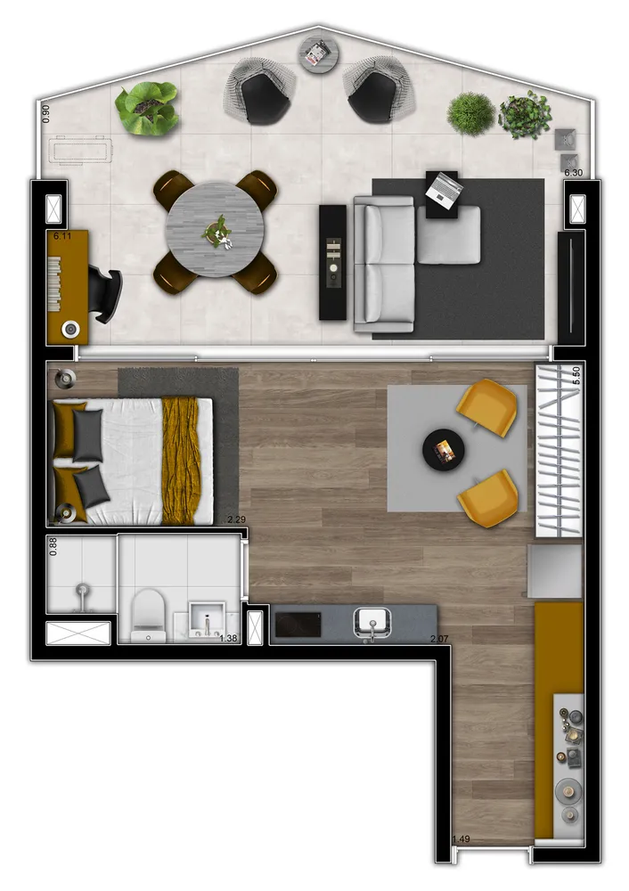 Apartamento, 1 quarto, 104 m² - Foto 5