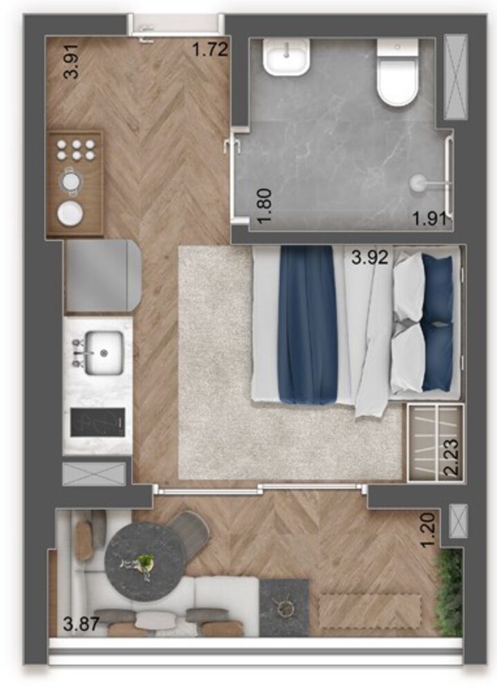 Apartamento à venda com 1 quarto, 25m² - Foto 4