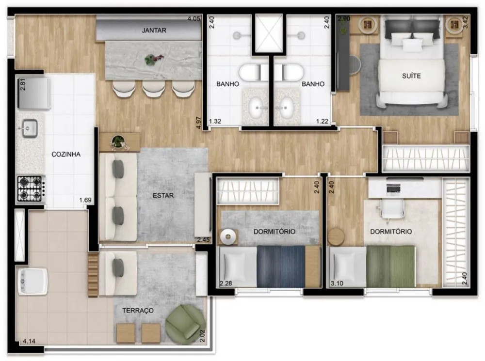 Apartamento, 2 quartos, 53 m² - Foto 12