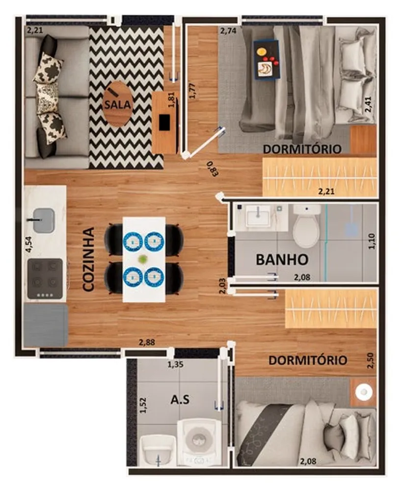 Apartamento, 2 quartos, 40 m² - Foto 9