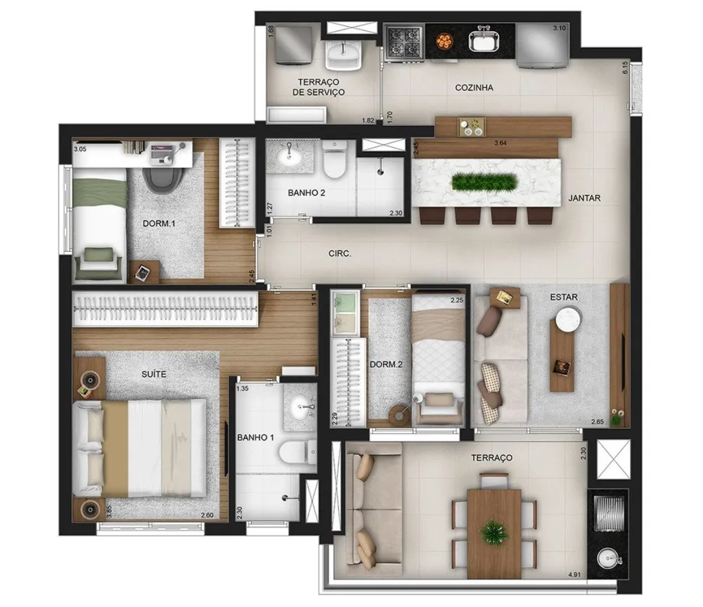 Apartamento, 3 quartos, 81 m² - Foto 8