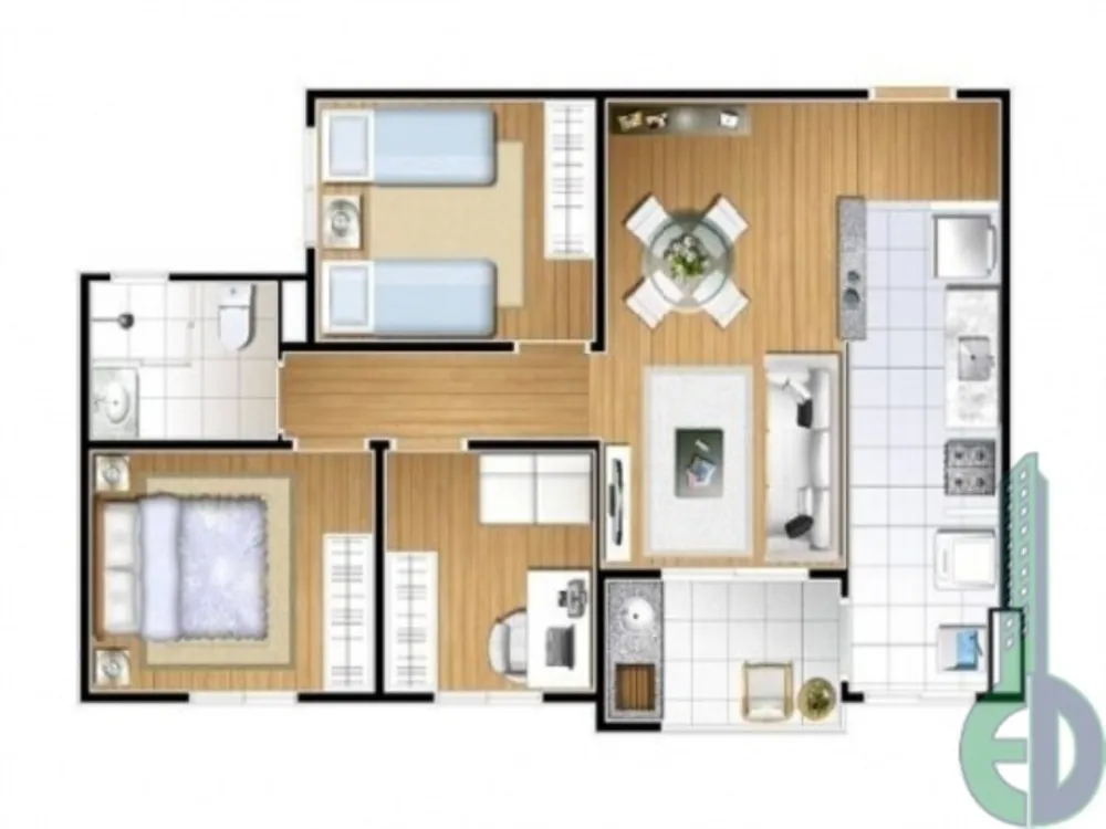 Apartamento, 2 quartos, 60 m² - Foto 3