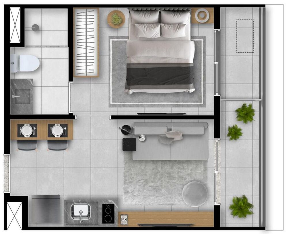 Apartamento à venda com 1 quarto, 26m² - Foto 3