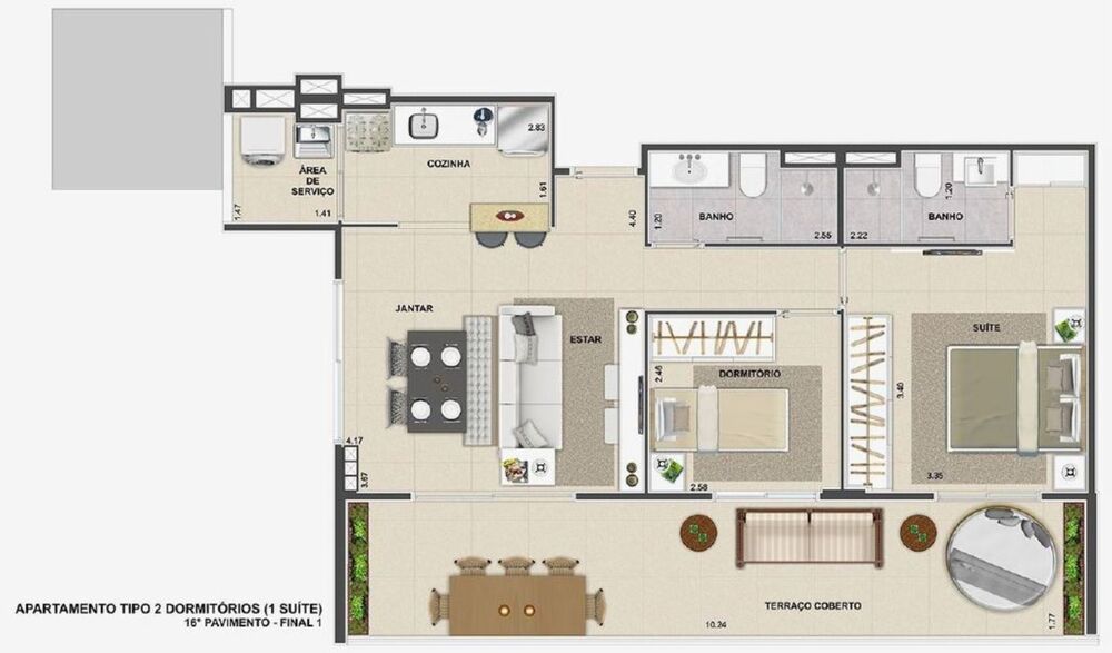 Apartamento, 2 quartos, 54 m² - Foto 4