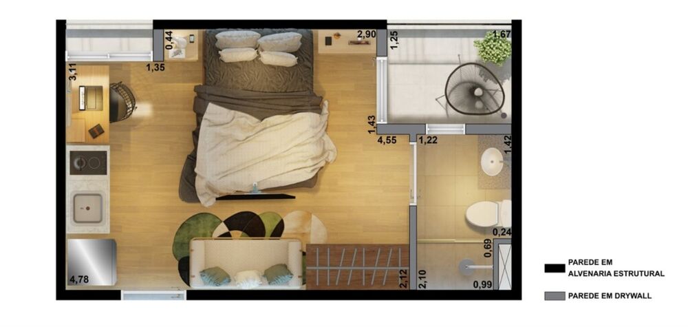 Apartamento, 1 quarto, 25 m² - Foto 3
