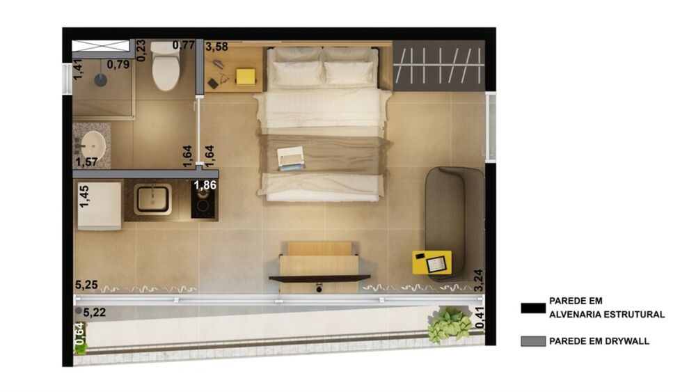 Apartamento, 1 quarto, 25 m² - Foto 10