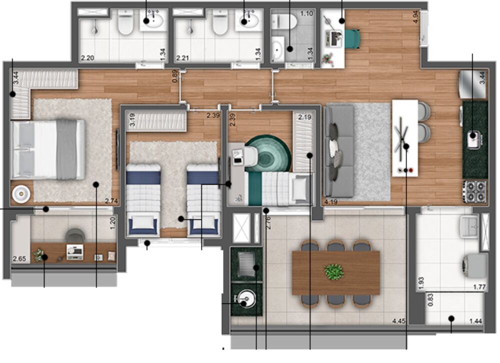 Apartamento, 3 quartos, 123 m² - Foto 6