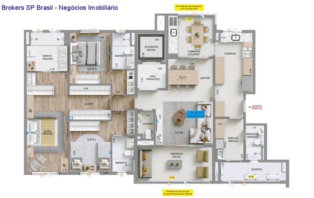 Apartamento, 3 quartos, 165 m² - Foto 4