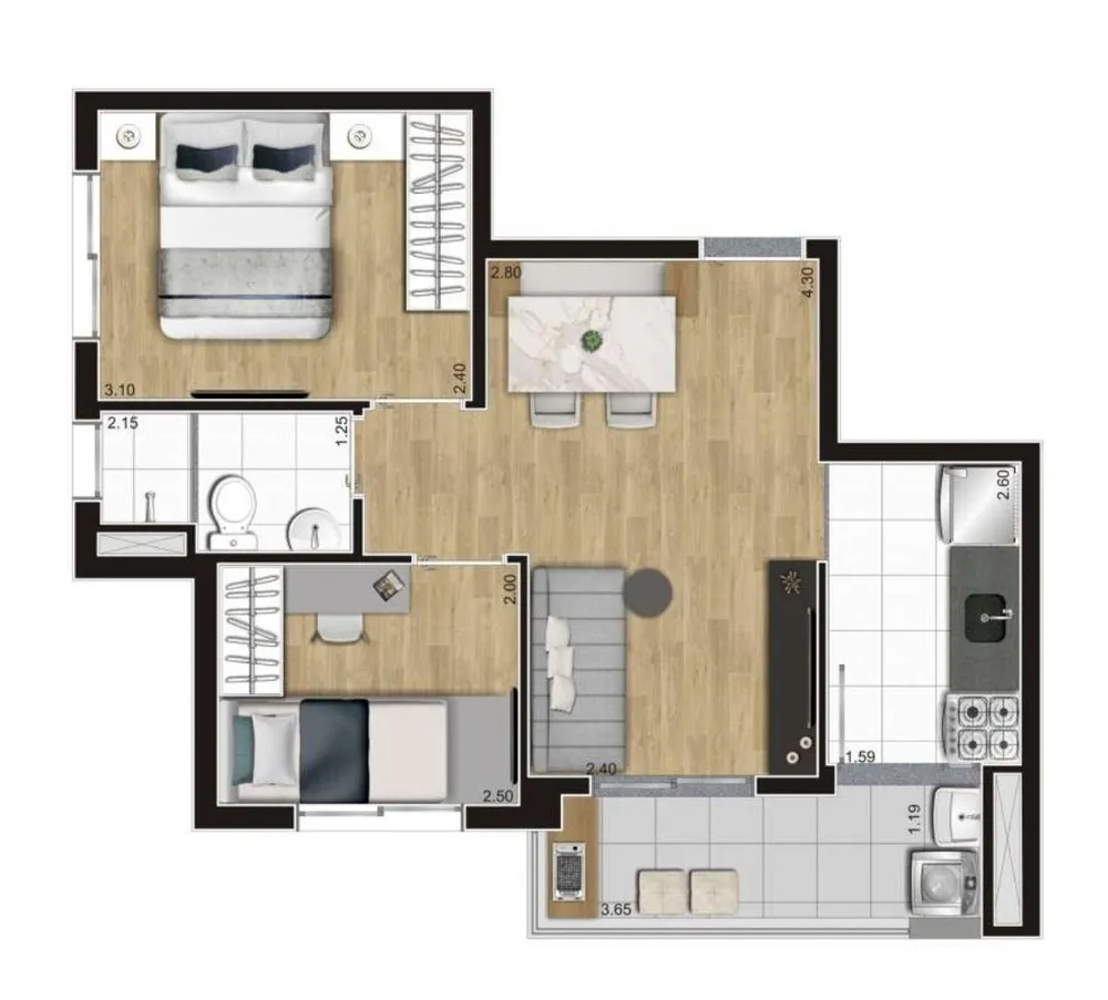 Apartamento, 2 quartos, 39 m² - Foto 14